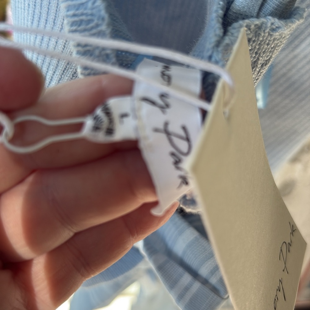 NWT Emory Park Light Blue Ribbed knit Crop Top - Picture 7 of 7